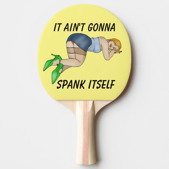 DET KOMMER INTE ATT SPANKA SJÄLV PING PONG PADDLES PINGISRACKET (Framsidan)