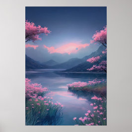 Det koniska flödet i en transquil River Poster