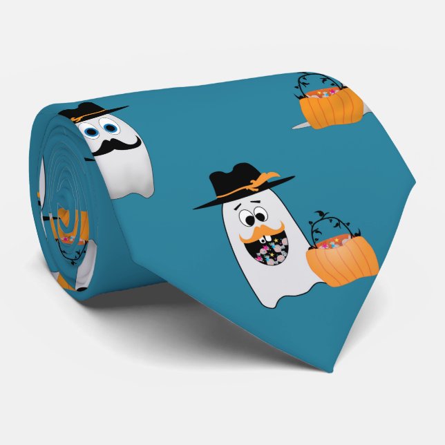 Det konstiga Halloween-spöket med Coola mustache s Slips (Rullad)
