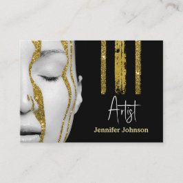 Det konstnärliga Affärskortet Luxury Black och Gul Visitkort