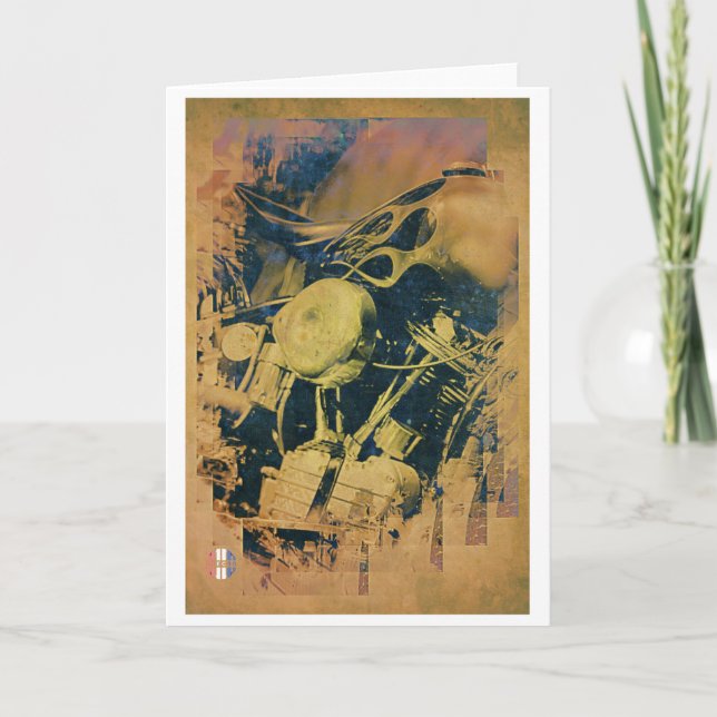 Det konstnärliga motorhälsningkortet kort (Framsida)
