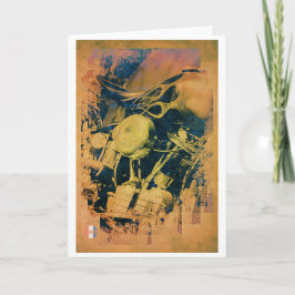 Det konstnärliga motorhälsningkortet kort