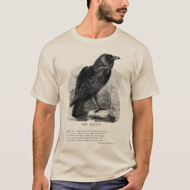 Det korpsvart av Edgar Allen Poe Tee (Framsida)