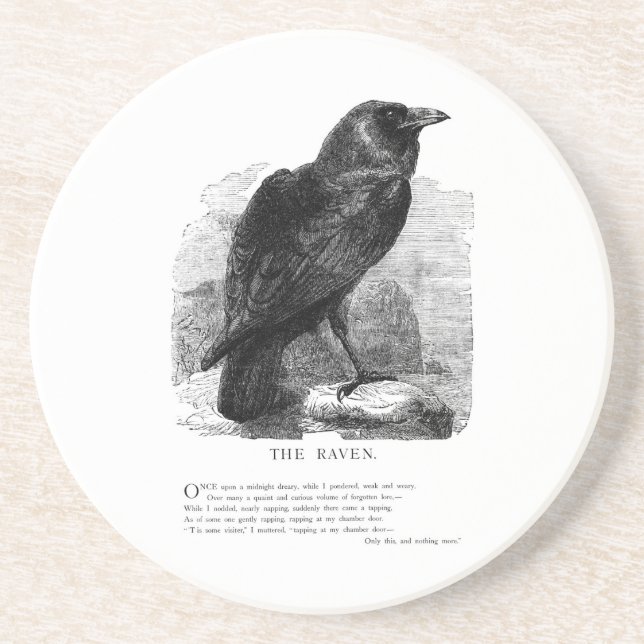 Det korpsvart av Edgar Allen Poe Underlägg (Framsidan)