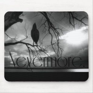 Det korpsvart - Nevermore Sunbeams & träd B&W Musmatta