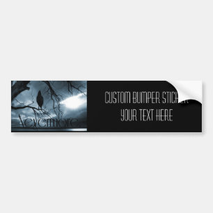 Det korpsvart - Nevermore Sunbeams & trädblått Bildekal