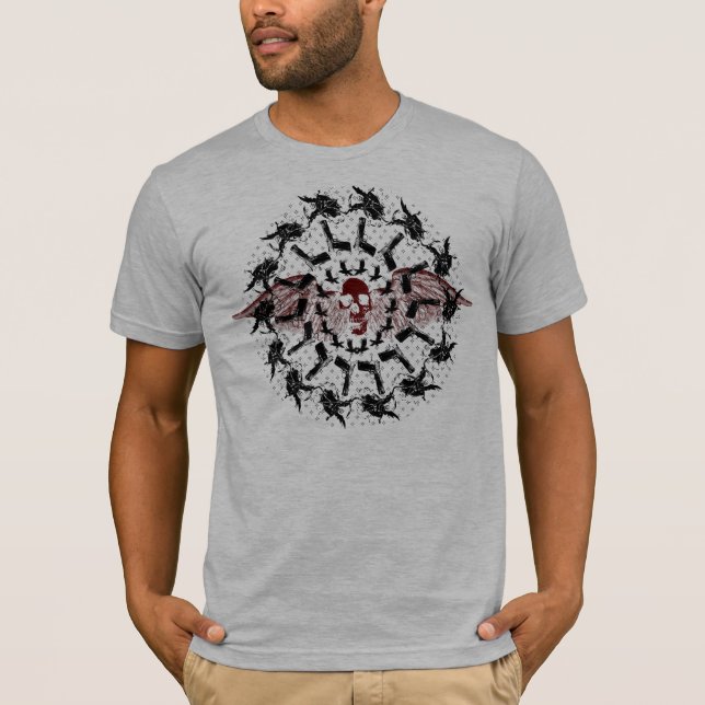 Det korpsvart, vapnet och den grymma reaperen t-shirt (Framsida)