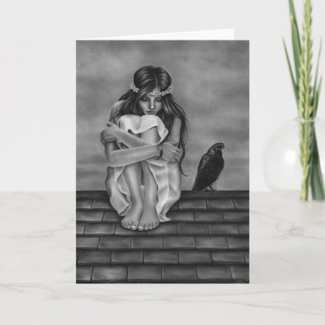 Det korpsvarta hälsningkortet för tak kort (Framsida)