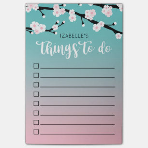 Det körsbärsröda namn för den blomOmbre Post-it Block
