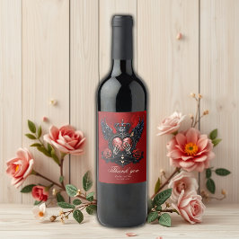 Det krackade hjärtat: en gotisk pos vinflaska etikett