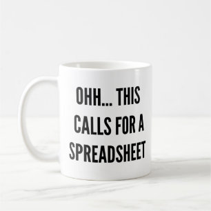Det kräver ett kalkylblad, en lustig lera kaffemugg