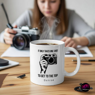 Det krävs bara ett skott för att nå toppen Citat Kaffemugg