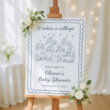 Det Krävs en By Baby Shower Välkomstskylt