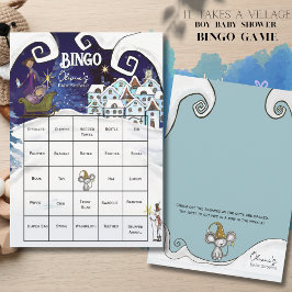 Det krävs en by: Blå Vinter Magi Bingo Kort