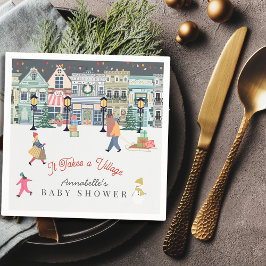 Det Krävs En By Holiday Town Baby Shower Pappersservett
