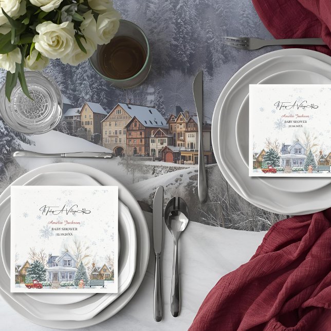 Det krävs en inbjudan till Village Baby Shower Pappersservett (Skapare uppladdad)