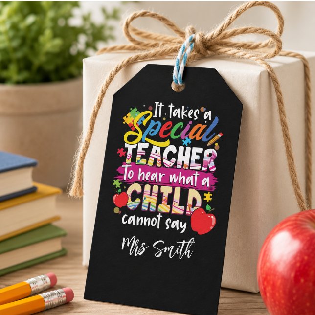 Det krävs en speciell lärare Utskrivbar lärare  Presentetikett (It Takes a Special Teacher Printable Teacher Gift Tags)
