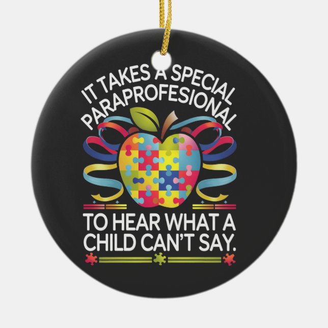 Det krävs en Speciell paraprofessionell autism Julgransprydnad Keramik (Framsidan)