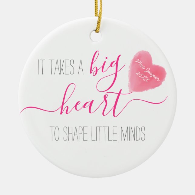 Det krävs ett stort hjärta för att hjälpa till att julgransprydnad keramik (Framsidan)