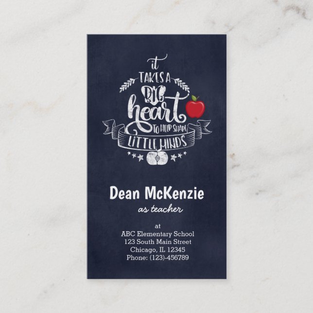 Det krävs ett stort hjärta visitkort (Framsida)