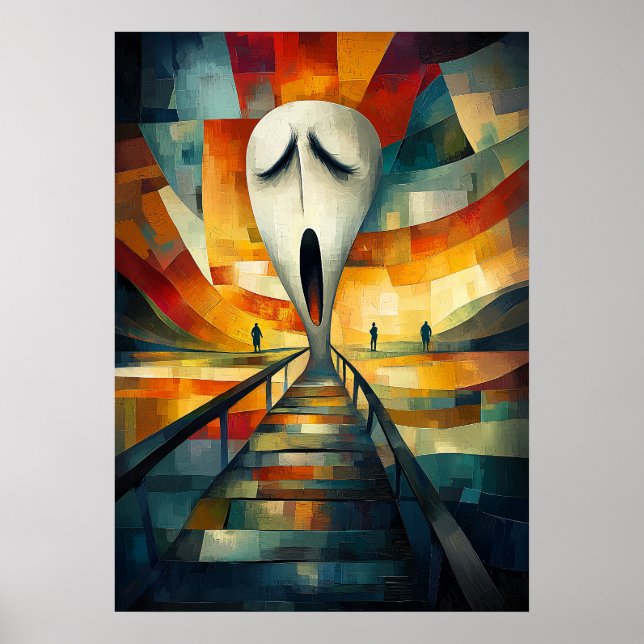 Det kubistiska minimalistiska mästerverket inspire poster (Framsidan)