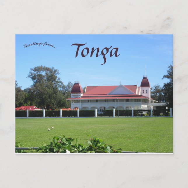 Det kungliga palatset i kungariket Tonga Vykort (Framsida)