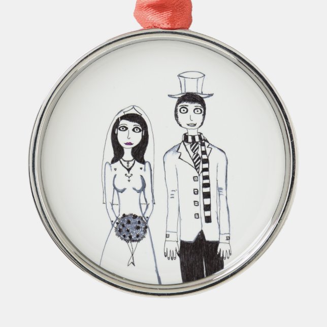 Det kusliga bröllop julgransprydnad metall (Framsidan)