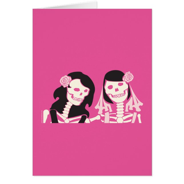 Det kvinnliga skelett kopplar ihop hälsningskort (Framsidan)