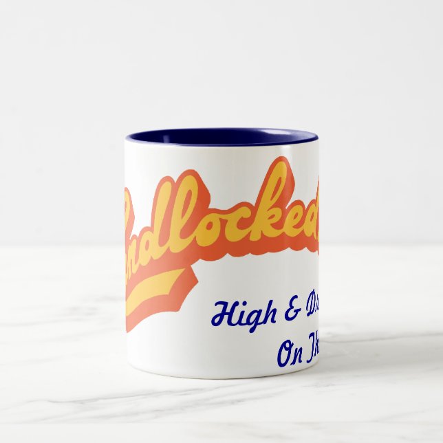 Det LANDLOCKED! Skriva den Oversized muggen Två-Tonad Mugg (Center)