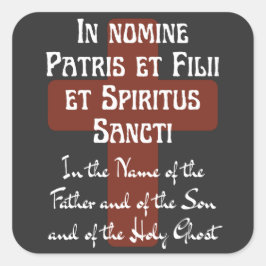 Det latinska tecknet över Kor i Namn i Far Fyrkantigt Klistermärke