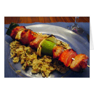 Det lätta grillade Shish Kebab recept noterar OBS Kort
