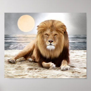 Det lejona havfotoet målar poster