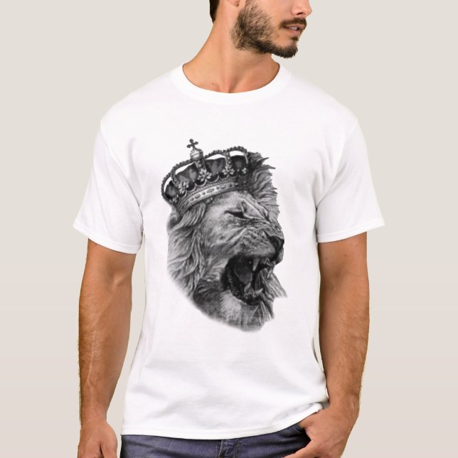 det lejona huvudet med hans majestätiska krona t shirt (Framsida)