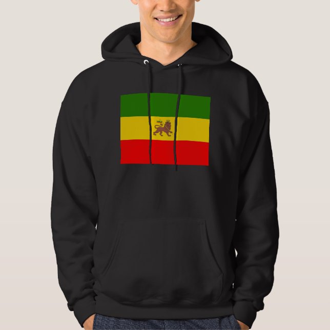 Det lejont av den imperialistiska etiopiska flagga sweatshirt med luva (Framsida)