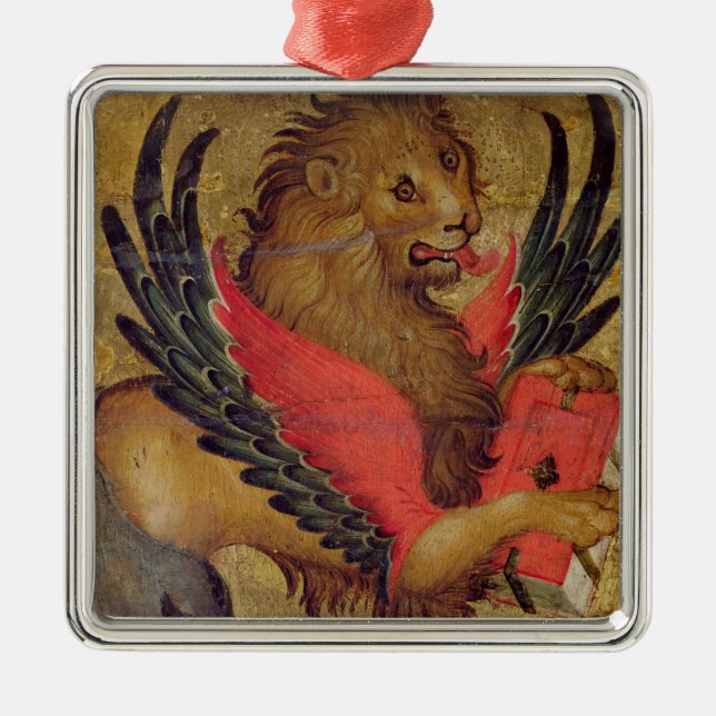 Det lejont av St Mark (olja på panel) Julgransprydnad Metall (Framsidan)