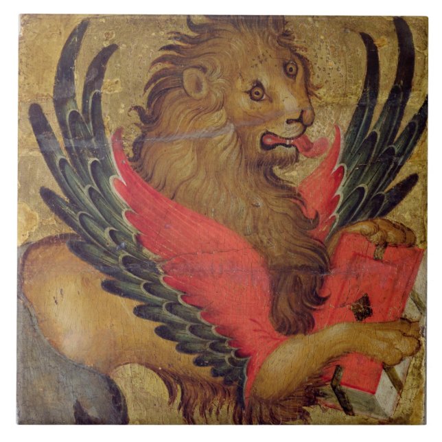 Det lejont av St Mark (olja på panel) Kakelplatta (Framsidan)