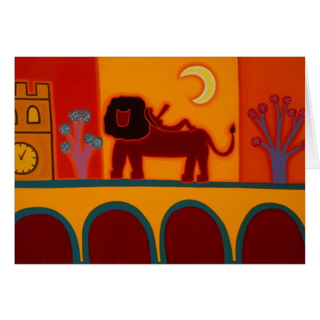 Det lejont från Fulham Broadway 2008 Hälsningskort (Framsidan Horizontal)