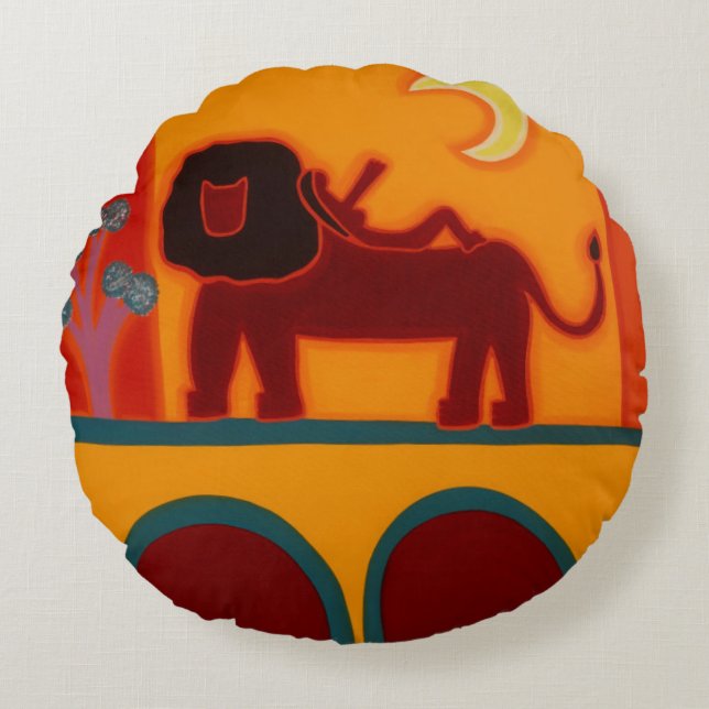 Det lejont från Fulham Broadway 2008 Rund Kudde (Framsidan)