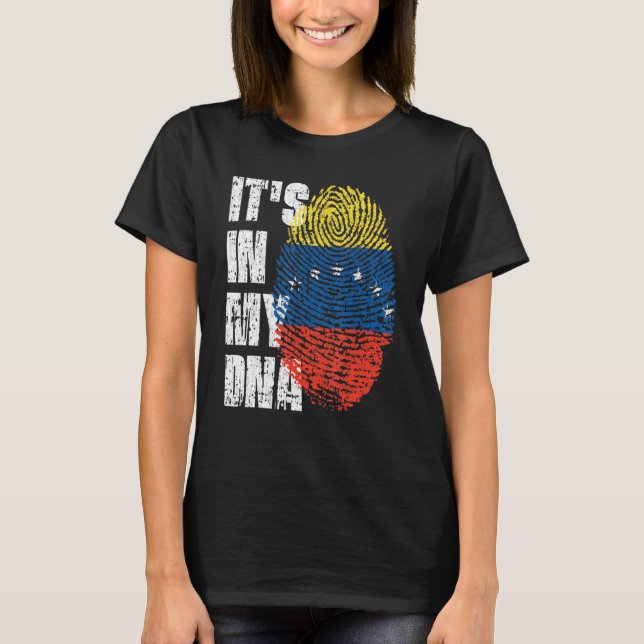 Det ligger i min dna Venezuela-Flagga Venezuelan T Shirt (Framsida)