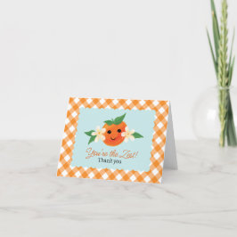 Det lilla Cutie-Orangen är inbyggt tackkort