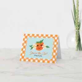 Det lilla Cutie-Orangen är inbyggt tackkort