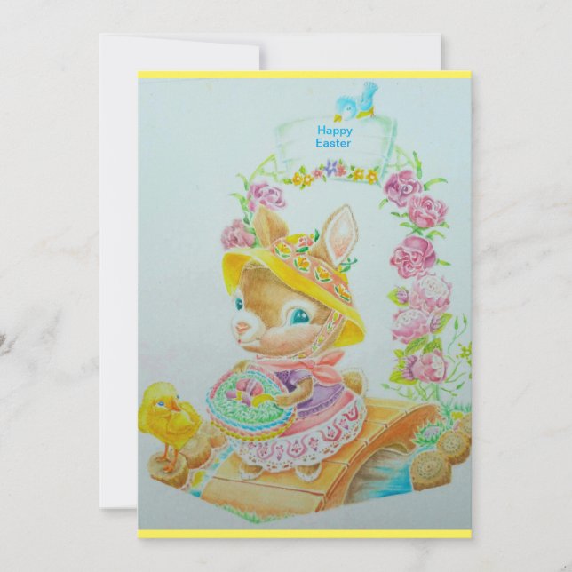 Det lilla dotterdotterdotterkortet påsk hälsning tack kort (Framsida)