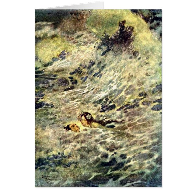 Det lilla Sjöjungfrun-kortet Hälsningskort (Framsidan)