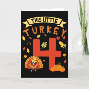Det lilla Turkiet är fyra år Grattis på födelsedag Kort