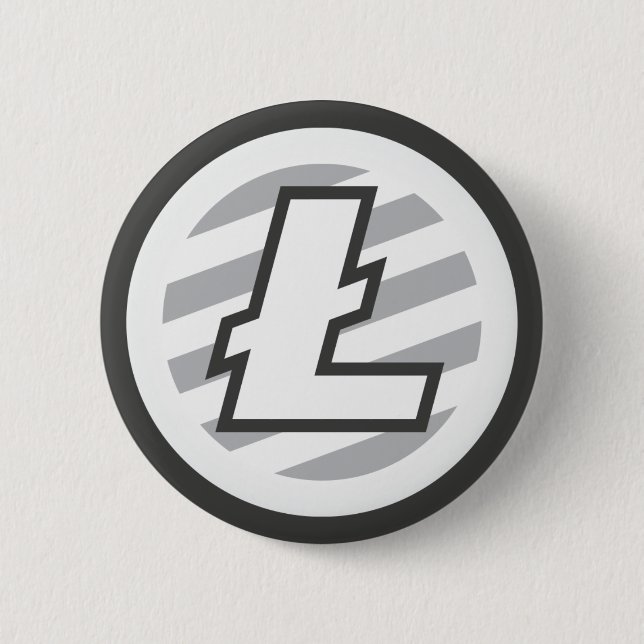 Det Litecoin logotypsymbolet Crypto Cryptocurrency Knapp (Framsida)