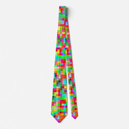 Det ljusaste mest färgrika PIXELmönster Slips