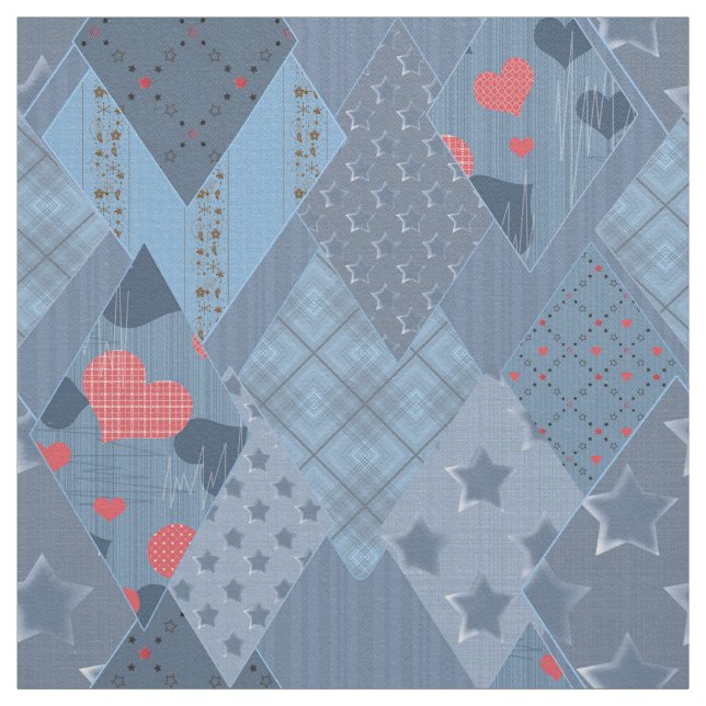 Det ljusblå lappverket tyg (Provkarta)