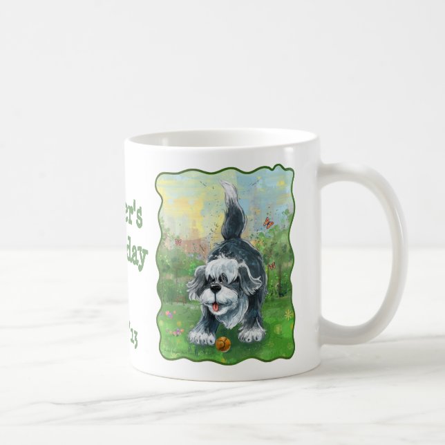 Det lurviga fårhundpartyet centrerar kaffemugg (Höger)