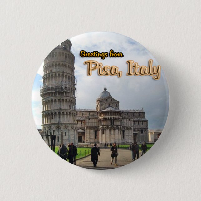 Det lutande torn av Pisa, italien Knapp (Framsida)