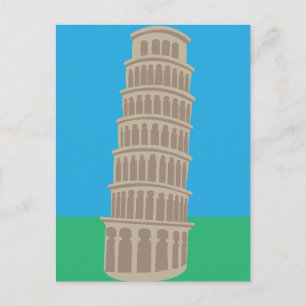 Det lutande tornet i Pisa från Italien Vykort